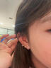 戚小米999纯银螺丝拧扣养耳洞耳钉女耳骨钉耳棒双头男睡觉免摘防掉耳环 999银圆头耳钉4mm（2只价） 实拍图