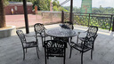 紫叶（ziye） 户外桌椅 庭院铸铝桌椅 花园阳台室外组合 休闲餐桌铁艺烧烤桌椅 升级款【D90圆桌+4椅】配坐垫 实拍图