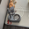 华元宠具（hoopet）狗狗喝水器不湿嘴狗碗水壶挂式滚珠悬挂式宠物饮水机猫碗食盆狗碗 典雅灰【高度可调，水壶可挂笼】 实拍图
