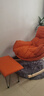 品洛梵  北欧网红摇椅懒人休闲躺椅家用轻奢摇摇椅客厅午睡阳台单人沙发 橙色+脚踏(科技布) 实拍图