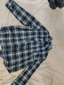 素织锦复古格子衬衫女士女装新款春夏通勤休闲长袖开衫宽松衬衣 慵懒风格子衬衫【藏青色】均码 实拍图