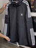 adidas经典三条纹运动连帽夹克外套男女春季阿迪达斯三叶草 黑色   XL 实拍图