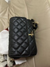 金狐狸包包女包2023新款牛皮单肩斜挎包小香风时尚菱格链条包 998057F黑色 实拍图