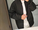 春秋季新款夹克男士宽松纯色百搭情侣外套棒球服上衣防水外套男 JK668黑色 【特价捡漏】 2XL 实拍图