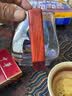 贝彩烧公道杯加厚玻璃分茶器实木柄幻彩色公杯大容量高档创意茶海 七彩贝烧款（可明火加热） 实拍图