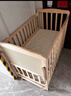智贝实木婴儿床无漆多功能拼接移动新生儿摇篮儿童床边床 ZB008+床垫 实拍图