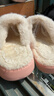 朴西冬季防水可拆卸棉拖鞋女士保暖室内厚底防滑可外穿 浅粉 40-41 实拍图