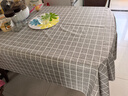 米华桌布 防水防油防烫免洗耐高温餐厅长形桌布 PVC桌垫餐垫 灰白方格 实拍图