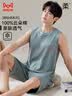 猫人【可外穿无袖背心】睡衣男士100%纯棉套头凉感家居服天青L 实拍图