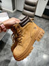 骆驼（CAMEL）大黄靴女都市户外系带工装靴马丁靴 L23W307016R 黄棕（绒里） 37 实拍图