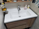 波彼（BOBI）台盆陶瓷一体盆洗手盆单盆阳台浴室柜卫生间半嵌入洗脸面盆池定制 【80*48CM】盆+抽拉龙头套装 实拍图