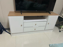 宜造（YIZAO）电视柜简约现代落地客厅家用小户型电视机柜北欧卧室边柜电视机柜 【四门款】白+橡木色120cm 实拍图