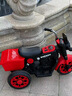 巴布豆（BOBDOG）儿童电动车3-6岁儿童摩托车可坐大人宝宝儿童三轮遥控车玩具 黑红【单驱】加宽车轮+长续航+灯光音乐 实拍图