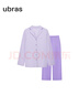 ubras全棉系列纯色开襟家居服睡衣女长袖长裤套装情侣款软棉棉 【长袖长裤】女款-龙晴紫色 L 实拍图