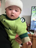 G.duck婴儿连体哈衣连帽针织衫爬服童装毛衣秋冬新款外套满月外出连身衣 酒红色 9603(带帽) 73cm (XXS) 73 实拍图