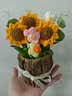 包贝勒永生花玩偶针织向日葵手工花束生日礼物女生教师节礼物送女友老师 向日葵手工盆栽针织花束+灯串礼袋 实拍图