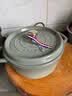 珐宝（staub）珐宝法国进口珐琅铸铁锅双耳煲汤锅烹饪锅具尤加利绿色24cm 实拍图