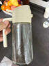 双枪油壶喷油壶 倒油喷油一体食用油玻璃油壶厨房家用不挂油 奶油白 实拍图