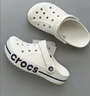 卡骆驰（CROCS）洞洞鞋贝雅卡骆班轻便耐磨一脚蹬休闲鞋|205089 白/深蓝-126 40 (250mm) 实拍图