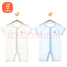 贝瑞加（Babyprints）婴儿连体衣2件夏季短袖婴儿衣服新生儿纯棉哈衣轻薄爬服 白蓝59 实拍图