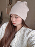 爱宝适月子帽秋冬产后孕妇出院双层防风产妇帽睡眠帽堆堆帽米色 M482 实拍图