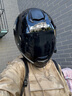 LS2情侣摩托车头盔男女机车赛车四季全盔儿童盔防雾大尾翼802 亮黑 L(建议53-54头围) 实拍图