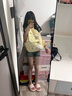 尤克达蒂（yookdd）书包初中生高颜值少女心氛围感波点蝴蝶结百搭高中大学生双肩包 波点蝴蝶结书包【黄色】 【带骨头挂件】 实拍图