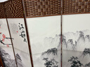 中式简易折叠可移动屏风遮挡板帘客厅隔断墙卧室现代简约办公室 单面图案送底座（加厚加粗） 1.7米高4扇一组2米宽 实拍图