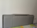 新款床头2024软包简约现代实木轻奢科技背板靠背落地超薄单买 浅灰色【猫抓皮】黑色配件 一米八宽床头 实拍图