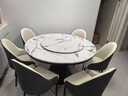琛舍 餐桌 大理石餐桌椅组合现代简约轻奢圆形餐桌家用带转盘吃饭圆桌 1.3米一桌六椅【带大理石转盘】 （颜色留言） 实拍图