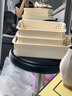 名创优品同款 杂物收纳筐塑料桌面收纳盒厨房橱柜零食玩具整理筐 奶油色高款中号 实拍图