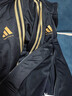 阿迪达斯（adidas）运动套装男秋冬跑步运动套装防风夹克直筒裤两件套 黑金 M 实拍图