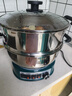 奥克斯（AUX）电炒锅一体多功能锅0涂层电火锅加深大容量大功率家用304不锈钢食品级电煮锅电蒸锅电热锅2-4-10人 定时款-28cm双笼【推荐2-4人】17L 实拍图