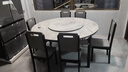 初屋 餐桌 实木岩板餐桌现代简约大理石餐桌椅组合可伸缩折叠吃饭桌子 1.5米黑灰色【12MM意大利灰】 一桌六椅 实拍图