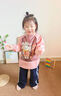葆氏儿童吃饭罩衣婴儿围兜幼儿园画画围裙宝宝辅食反穿衣长袖秋冬-粉 实拍图