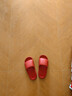 稻草人拖鞋男女居家用洗澡厚底浴室内可外穿情侣静音中国红凉拖 红38-39 实拍图