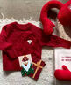 G.duck亲子装全家福一家三口四口秋冬红色毛衣2026新款母子母女装针织衫 红色 100 (建议身高90-100CM 实拍图