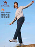 骆驼（CAMEL）加绒运动裤女宽松休闲直筒针织长裤 J23CAVL6057 墨蓝 XXL 实拍图