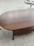 逸朗德茶几家用小户型茶几桌客厅简约沙发边几创意圆形简易置物架小桌子 椭圆双层】100*50*42cm深胡桃色 实拍图