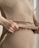 婧麒孕妇保暖内衣上衣秋衣秋裤套装月子服加绒秋冬产后哺乳睡衣女 咖啡色秋衣 L 实拍图