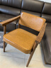 世途北欧实木总统椅餐椅日式书桌椅洽谈扶手电脑舒适休闲复古书房椅子 北美白橡木胡桃色 棕色PU软包 实拍图