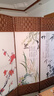 中式简易折叠办公室屏风入户门遮挡客厅风水可移动进门隔断帘现代 双面图案送底座（加粗加厚） 1.7米高4扇一组2米宽 实拍图