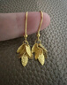 周生生永系列黄金耳饰 金叶子足金耳环 一叶暴富 40535E计价 3.66克(含工费130元) 实拍图
