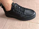 百丽时尚小白鞋男鞋25厚底一脚蹬休闲板鞋A1920 黑色-打孔  41 实拍图