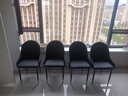 树浩餐椅家用餐桌椅子轻奢高级凳子靠背出租房用靠背椅铁艺麻将梳妆椅 黑金腿【加厚海绵】高级黑+纯色 实拍图