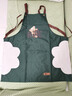 厨房餐饮专用可擦手款围裙防水防油H背带款可爱卡通印花工作服 【可擦手】绿色围裙1条 实拍图