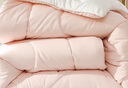 富安娜 软fufu 十孔纤维抑菌纤维被 四季被 700g填充 152*210cm 粉+白 实拍图