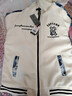 啄木鸟秋冬季外套男装加绒夹克加厚棉衣服青少年学生潮棒球服羽休闲绒服 米白色 3XL (建议175-190斤) 实拍图