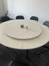 柜人乐实木餐桌圆桌新中式吃饭桌子家用酒店折叠桌大饭桌商用颗粒板面板 【白理石】1.8m/1.2m转盘 一桌十二椅 可折叠/不占空间 实拍图