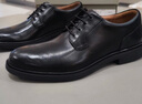 Clarks其乐泰顿系列男士德比鞋布洛克正装商务舒适皮鞋男 黑色 261103508 （加宽楦） 39.5 实拍图